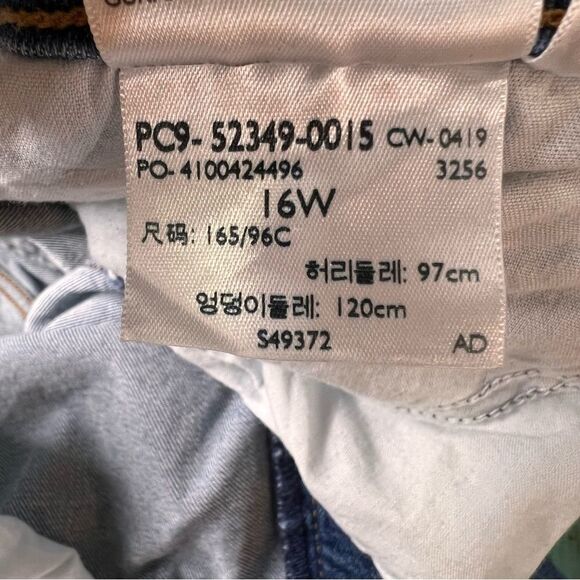 Levi's Wedgie Skinny Jeans Raw Frayed Hem Button Fly Size 16 Medium Wash Denim - Picture 12 of 13